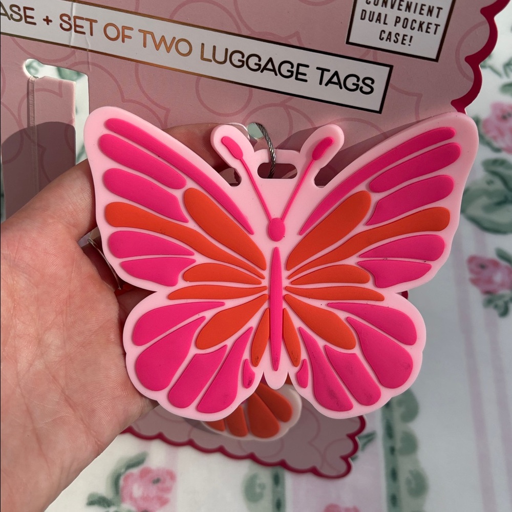 2 Butterfly Luggage Tags